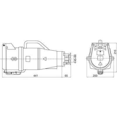 ДКС Розетка кабельная CS IP67 400А 3P+E+N 690В CS656-400-69 DKC ДКС Розетка кабельная CS IP67 400А 3P+E+N 690В CS656-400-69 DKC