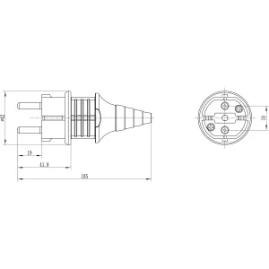 ДКС Вилка Schuko. CP IP44 16А 230В DIS1103100 DKC ДКС Вилка Schuko. CP IP44 16А 230В DIS1103100 DKC