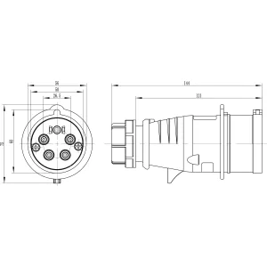 ДКС Вилка кабельная CP IP44 16A 3P+E+N 400В DIS2131637 DKC ДКС Вилка кабельная CP IP44 16A 3P+E+N 400В DIS2131637 DKC