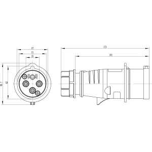 ДКС Вилка кабельная CP IP44 32A 3P+E 400В DIS2133236 DKC ДКС Вилка кабельная CP IP44 32A 3P+E 400В DIS2133236 DKC