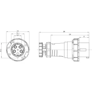ДКС Вилка кабельная CP IP67 125A 3P+E+N 400В DIS21812537 DKC ДКС Вилка кабельная CP IP67 125A 3P+E+N 400В DIS21812537 DKC