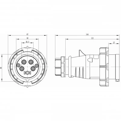 ДКС Вилка кабельная CP IP67 16A 3P+E+N 400В DIS2181637 DKC ДКС Вилка кабельная CP IP67 16A 3P+E+N 400В DIS2181637 DKC