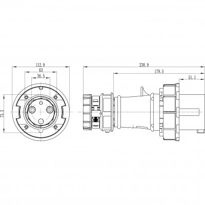 ДКС Вилка кабельная CP IP67 63A 2P+E 230В DIS2186333 DKC ДКС Вилка кабельная CP IP67 63A 2P+E 230В DIS2186333 DKC