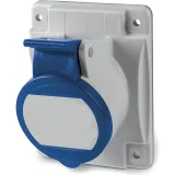 ДКС Розетка панельная с наклоном IP44 16А 2P+E 230В. Пружинный зажим. DIS4131663F DKC