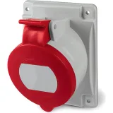 ДКС Розетка панельная с наклоном  IP44 32А 3P+E 400В. Пружинный зажим. DIS4133266F DKC