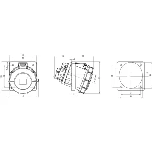 ДКС Розетка панельная с наклоном PAS IP67 63A 3P+E 400В DIS4156366 DKC ДКС Розетка панельная с наклоном PAS IP67 63A 3P+E 400В DIS4156366 DKC