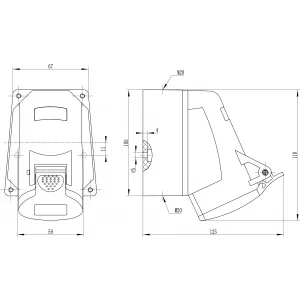 ДКС Розетка настенная WS IP44 16A 3P+E 400В DIS5131656 DKC ДКС Розетка настенная WS IP44 16A 3P+E 400В DIS5131656 DKC