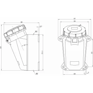ДКС Розетка настенная WS IP67 63A 2P+E 230В DIS5156353 DKC ДКС Розетка настенная WS IP67 63A 2P+E 230В DIS5156353 DKC