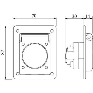 ДКС Розетка панельная, IP54, с увеличенным фланцем 70x87 DIS5704061 DKC ДКС Розетка панельная, IP54, с увеличенным фланцем 70x87 DIS5704061 DKC