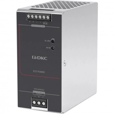 ДКС Источник питания "ECO POWER", однофазный, 240Вт, 10А, 24В DPSL240W24V DKC ДКС Источник питания "ECO POWER", однофазный, 240Вт, 10А, 24В DPSL240W24V DKC