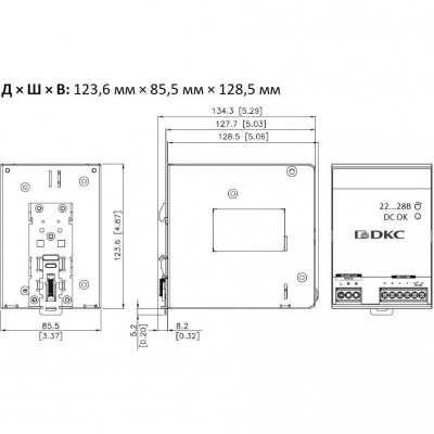 ДКС Источник питания "ECO POWER", однофазный, 480Вт, 20А, 24В DPSL480W24V DKC ДКС Источник питания "ECO POWER", однофазный, 480Вт, 20А, 24В DPSL480W24V DKC