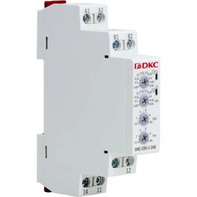 ДКС Реле контроля тока, тип DRC, 0.05-0.5А, конфигурация контакта 1CO, 24-240 AC/DC DRC-C05-1-240 DKC