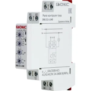 ДКС Реле контроля тока, тип DRC, 0.1-1А, конфигурация контакта 1CO, 24-240 AC/DC DRC-C1-1-240 DKC ДКС Реле контроля тока, тип DRC, 0.1-1А, конфигурация контакта 1CO, 24-240 AC/DC DRC-C1-1-240 DKC