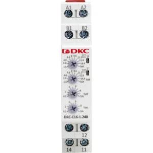 ДКС Реле контроля тока, тип DRC, 1.6-16А, конфигурация контакта 1CO, 24-240 AC/DC DRC-C16-1-240 DKC ДКС Реле контроля тока, тип DRC, 1.6-16А, конфигурация контакта 1CO, 24-240 AC/DC DRC-C16-1-240 DKC