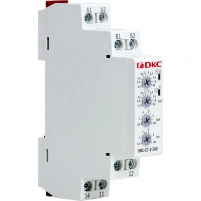 ДКС Реле контроля тока, тип DRC, 0.2-2А, конфигурация контакта 1CO, 24-240 AC/DC DRC-C2-1-240 DKC