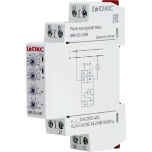 ДКС Реле контроля тока, тип DRC, 0.2-2А, конфигурация контакта 1CO, 24-240 AC/DC DRC-C2-1-240 DKC ДКС Реле контроля тока, тип DRC, 0.2-2А, конфигурация контакта 1CO, 24-240 AC/DC DRC-C2-1-240 DKC