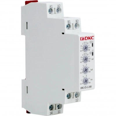 ДКС Реле контроля тока, тип DRC, 0.5-5А, конфигурация контакта 1CO, 24-240 AC/DC DRC-C5-1-240 DKC