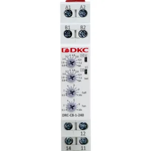 ДКС Реле контроля тока, тип DRC, 0.8-8А, конфигурация контакта 1CO, 24-240 AC/DC DRC-C8-1-240 DKC ДКС Реле контроля тока, тип DRC, 0.8-8А, конфигурация контакта 1CO, 24-240 AC/DC DRC-C8-1-240 DKC