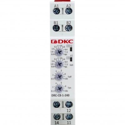 ДКС Реле контроля тока, тип DRC, 0.8-8А, конфигурация контакта 1CO, 24-240 AC/DC DRC-C8-1-240 DKC ДКС Реле контроля тока, тип DRC, 0.8-8А, конфигурация контакта 1CO, 24-240 AC/DC DRC-C8-1-240 DKC