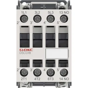 ДКС Магнитный контактор YON DSC018 18A 7,5кВт AC3 3P кат.48В AC 1НО DSC018-3C10A048 DKC ДКС Магнитный контактор YON DSC018 18A 7,5кВт AC3 3P кат.48В AC 1НО DSC018-3C10A048 DKC
