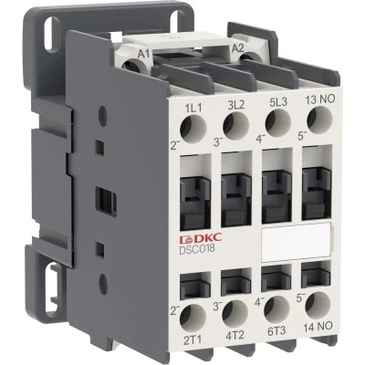 ДКС Магнитный контактор YON DSC018 18A 7,5кВт AC3 3P кат.380В AC 1НО DSC018-3C10A380 DKC