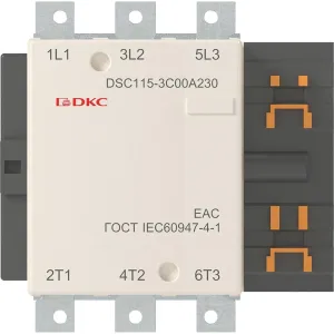 ДКС Магнитный контактор DSC115-3C00A230 115А 55кВт (AC3) кат 220В AC DSC115-3C00A230 DKC ДКС Магнитный контактор DSC115-3C00A230 115А 55кВт (AC3) кат 220В AC DSC115-3C00A230 DKC