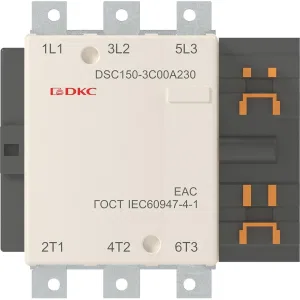 ДКС Магнитный контактор DSC150-3C00A230 150А 75кВт (AC3) кат 220В AC DSC150-3C00A230 DKC ДКС Магнитный контактор DSC150-3C00A230 150А 75кВт (AC3) кат 220В AC DSC150-3C00A230 DKC
