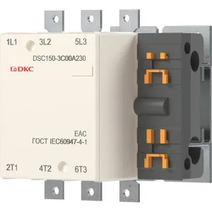 ДКС Магнитный контактор DSC150-3C00A230 150А 75кВт (AC3) кат 220В AC DSC150-3C00A230 DKC ДКС Магнитный контактор DSC150-3C00A230 150А 75кВт (AC3) кат 220В AC DSC150-3C00A230 DKC