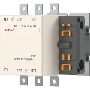 ДКС Магнитный контактор DSC185-3C00A230 185А 90кВт (AC3) кат 220В AC DSC185-3C00A230 DKC ДКС Магнитный контактор DSC185-3C00A230 185А 90кВт (AC3) кат 220В AC DSC185-3C00A230 DKC