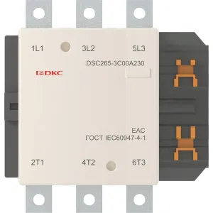 ДКС Магнитный контактор DSC265-3C00A230 265А 130кВт (AC3) кат 220В AC DSC265-3C00A230 DKC ДКС Магнитный контактор DSC265-3C00A230 265А 130кВт (AC3) кат 220В AC DSC265-3C00A230 DKC