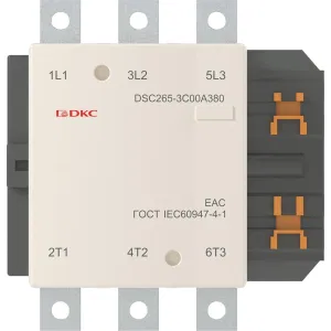 ДКС Магнитный контактор DSC265-3C00A380 265А 130кВт (AC3) кат 380В AC DSC265-3C00A380 DKC ДКС Магнитный контактор DSC265-3C00A380 265А 130кВт (AC3) кат 380В AC DSC265-3C00A380 DKC