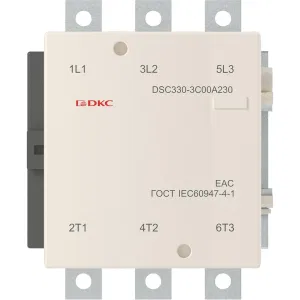 ДКС Магнитный контактор DSC330-3C00A230 330А 160кВт (AC3) кат 220В AC DSC330-3C00A230 DKC ДКС Магнитный контактор DSC330-3C00A230 330А 160кВт (AC3) кат 220В AC DSC330-3C00A230 DKC
