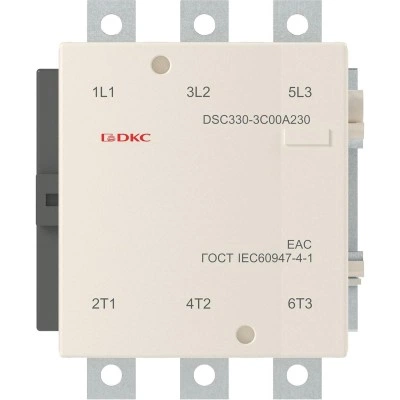 ДКС Магнитный контактор DSC330-3C00A230 330А 160кВт (AC3) кат 220В AC DSC330-3C00A230 DKC ДКС Магнитный контактор DSC330-3C00A230 330А 160кВт (AC3) кат 220В AC DSC330-3C00A230 DKC