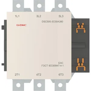 ДКС Магнитный контактор DSC500-3C00A380 500А 250кВт (AC3) кат 380В AC DSC500-3C00A380 DKC ДКС Магнитный контактор DSC500-3C00A380 500А 250кВт (AC3) кат 380В AC DSC500-3C00A380 DKC