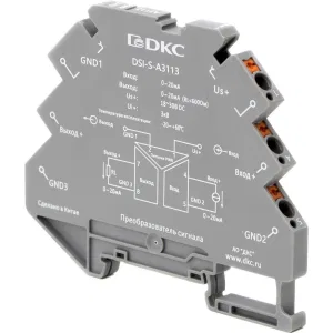 ДКС Преобразователь сигнала DSI-S, 6,2 мм 1 вход 0…20 мА, 1 выход 0…20 мА DSI-S-A3113 DKC ДКС Преобразователь сигнала DSI-S, 6,2 мм 1 вход 0…20 мА, 1 выход 0…20 мА DSI-S-A3113 DKC