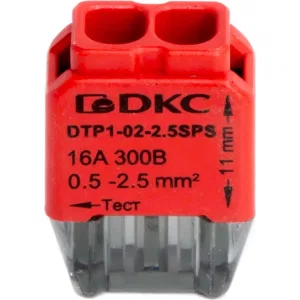 ДКС Клеммная колодка на 2 проводника до 2,5 кв. мм. на токи до 16А DTP1-02-2.5SPS DKC ДКС Клеммная колодка на 2 проводника до 2,5 кв. мм. на токи до 16А DTP1-02-2.5SPS DKC