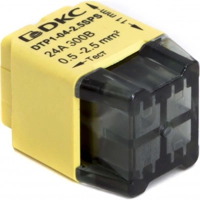 ДКС Клеммная колодка на 4 проводника до 2,5 кв. мм. на токи до 24А DTP1-04-2.5SPS DKC