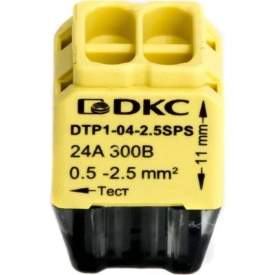ДКС Клеммная колодка на 4 проводника до 2,5 кв. мм. на токи до 24А DTP1-04-2.5SPS DKC ДКС Клеммная колодка на 4 проводника до 2,5 кв. мм. на токи до 24А DTP1-04-2.5SPS DKC