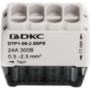ДКС Клеммная колодка на 8 проводников до 2,5 кв. мм. на токи до 24А DTP1-08-2.5SPS DKC ДКС Клеммная колодка на 8 проводников до 2,5 кв. мм. на токи до 24А DTP1-08-2.5SPS DKC