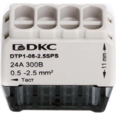 ДКС Клеммная колодка на 8 проводников до 2,5 кв. мм. на токи до 24А DTP1-08-2.5SPS DKC ДКС Клеммная колодка на 8 проводников до 2,5 кв. мм. на токи до 24А DTP1-08-2.5SPS DKC