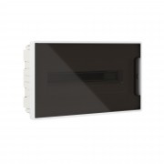 ДКС Щиток 18 мод встраиваемый FRAME, белый, с тонированной дверцей, с 2 шинами PEN на 8 и 10 отв. F18B1WD DKC