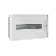 ДКС Щиток 18 мод встраиваемый для полых стен FRAME, белый, с прозрачной дверцей, с 2 шинами PEN на 8 и 10 отв. F18B3WT DKC