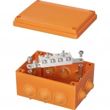 ДКС Коробка пластиковая FS с кабельными вводами и клеммниками, IP55, 150х110х70 мм, 4р, 450V, 32A, 10 мм2, нерж.контакт FSK21410 DKC
