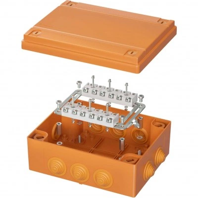 ДКС Коробка пластиковая FS с кабельными вводами и клеммниками, IP55, 240х190х90 мм, 12р, 450V, 32A, 10 мм2 FSK411210 DKC