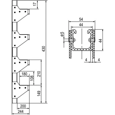 ДКС Консольная панель 2 уровня, осн. 150, стеклопластик GBM24115R DKC ДКС Консольная панель 2 уровня, осн. 150, стеклопластик GBM24115R DKC
