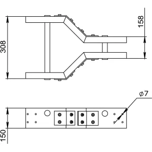 ДКС Переходник центральный Н=150, B=300, В1=150, стеклопластик GLC15315R DKC ДКС Переходник центральный Н=150, B=300, В1=150, стеклопластик GLC15315R DKC