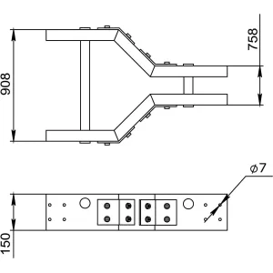 ДКС Переходник центральный Н=150, B=900, В1=750, стеклопластик GLC15975R DKC ДКС Переходник центральный Н=150, B=900, В1=750, стеклопластик GLC15975R DKC