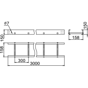 ДКС Лестничный лоток 150х150, L 3000, стеклопластик GLL31515R DKC ДКС Лестничный лоток 150х150, L 3000, стеклопластик GLL31515R DKC