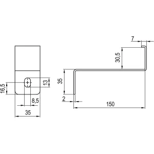 ДКС Держатель лестничного лотка Н=150 мм, INOX 316L GLP15000I DKC ДКС Держатель лестничного лотка Н=150 мм, INOX 316L GLP15000I DKC