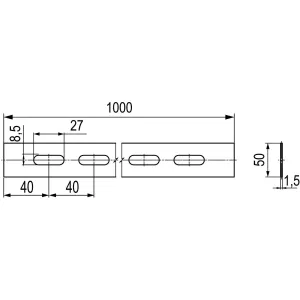 ДКС Полоса перфорированная 50x1000 мм, 1,5 мм, INOX 304 IBMA1511C DKC ДКС Полоса перфорированная 50x1000 мм, 1,5 мм, INOX 304 IBMA1511C DKC